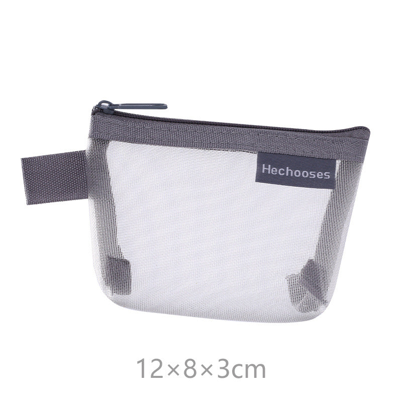 Simple three-dimensional triangle mesh coin key earphone storage bag transparent storage bag - Korvel