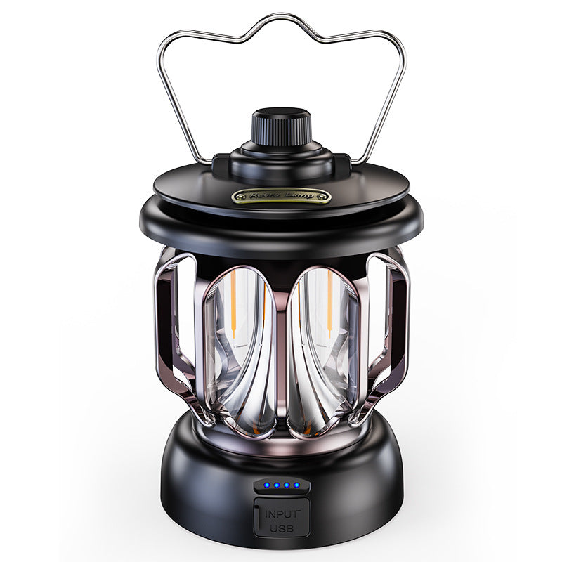 Led retro outdoor camping lamp white long battery life rechargeable tent camping lamp - Korvel