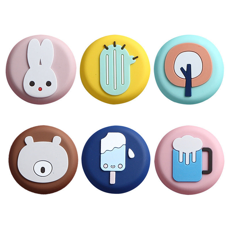 Door Back Door Handle Anti-Collision Pad Silicone Door Touch Door Suction Bump Stick Wall Protective Sleeve Cartoon Suction Cup - Korvel