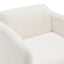 Sofá Blanco Elegante con Reposabrazos Ondulados y Accentos Metálicos