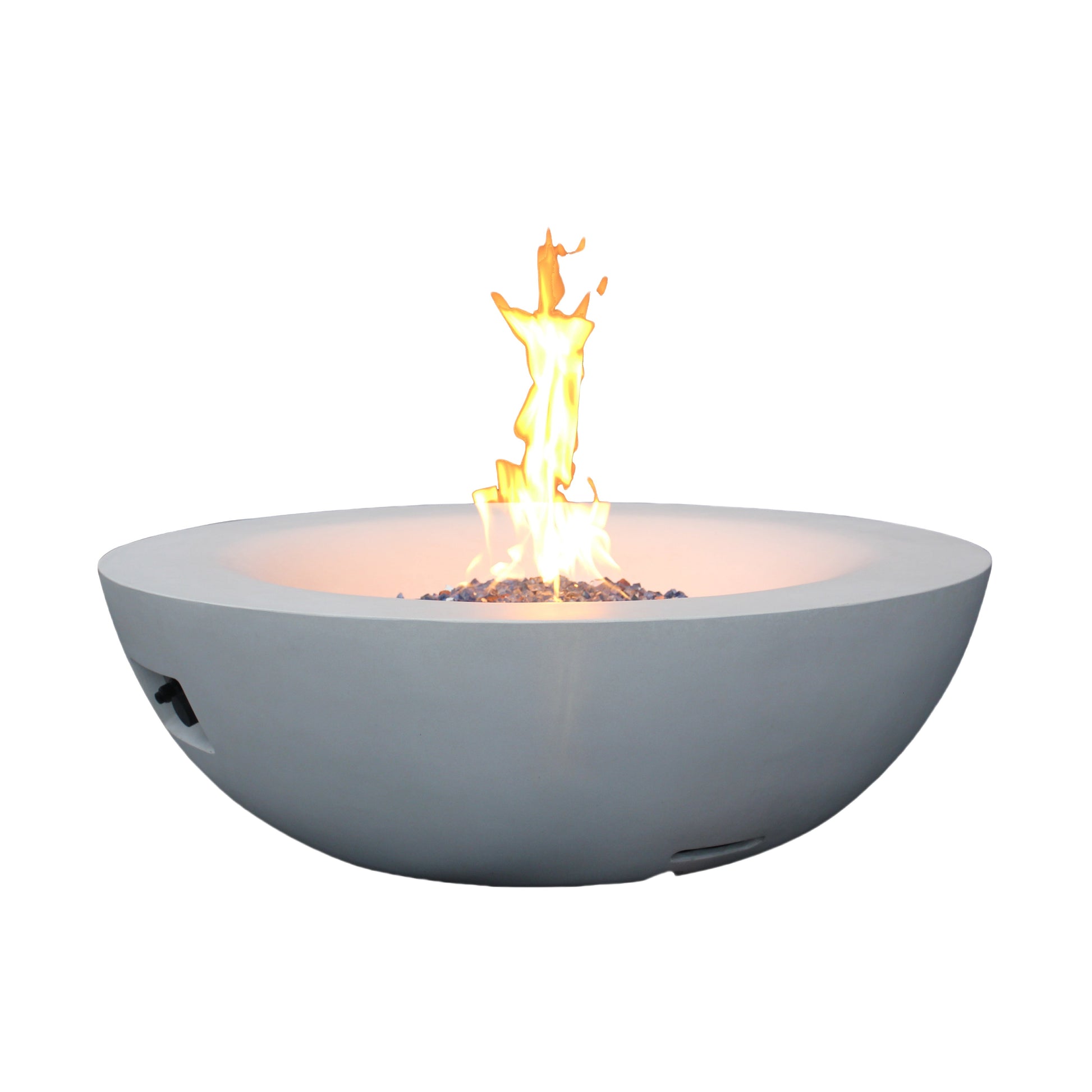 42 Inch Outdoor Concrete Propane gas Fire Pit bowl in Antique white color - Korvel