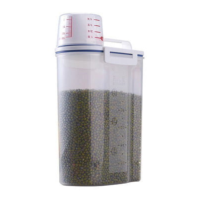 Rice And Cereal Storage Container With Measuring Cup - Korvel