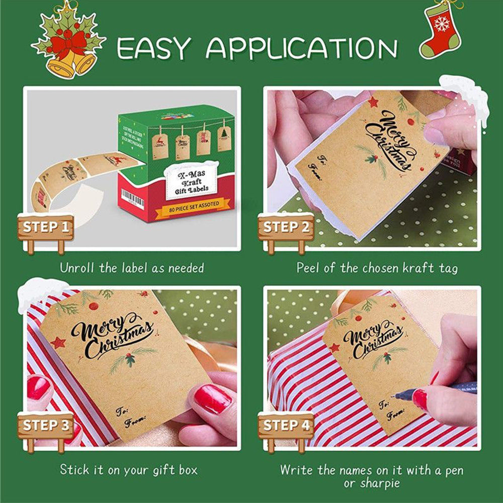 Christmas gift stickers decorative sealing sticker Merry Christmas Reward Self-adhesive labels Children's Day party - Korvel