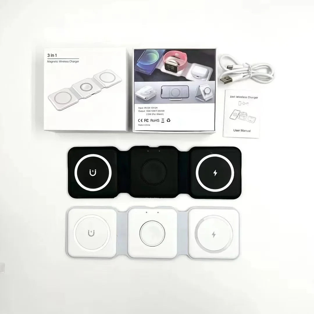 3-in-1 Magnetic Folding Wireless Charger for Devices