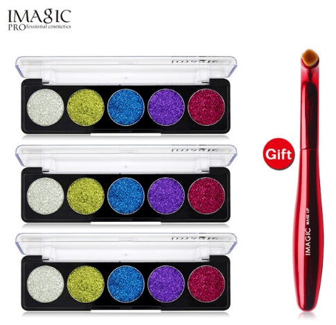 IMAGIC Glitter Eye Shadow Palette Buy 3 Get 1 Gift 3pcs/set 5 Colors Glitters - Korvel