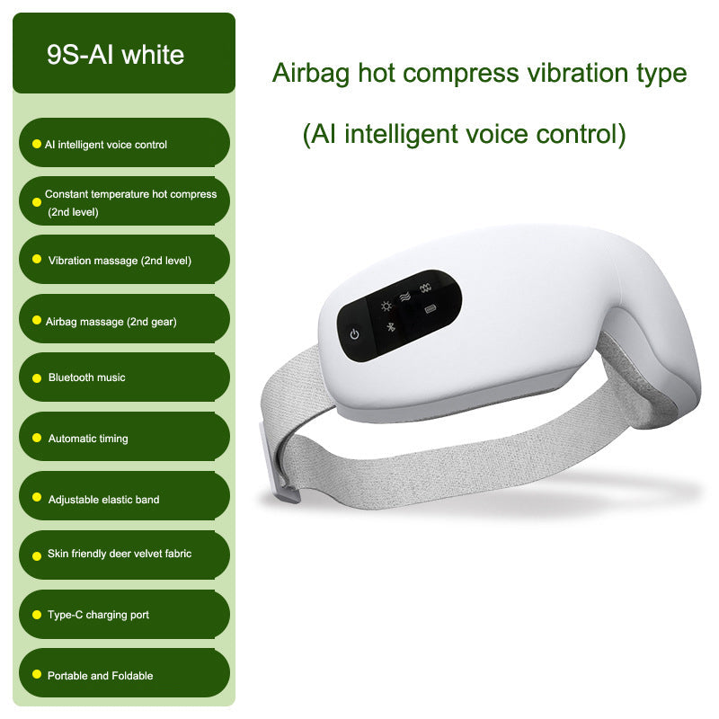 Masajeador de Ojos Inteligente con Vibración de Airbag y Compresa Caliente