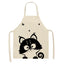1Pcs Cotton and linen creative European and American cartoon cute cat apron - Korvel