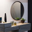 Miroir de Salle de Bain Rond en Métal Noir Élegant de 24 Pouces