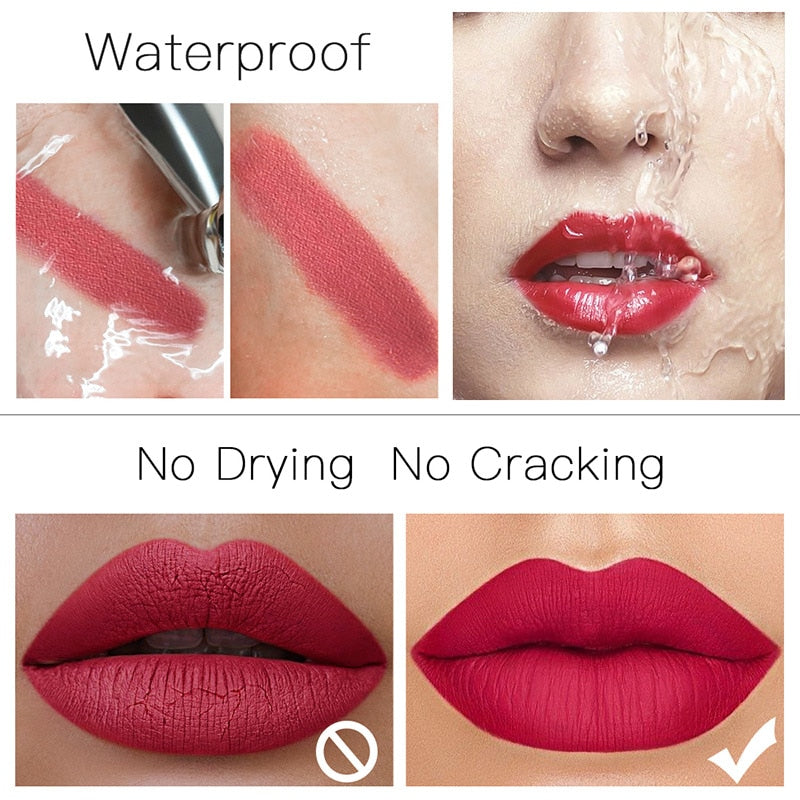 Make Up Waterproof Nude Lipstick Long Lasting Liquid Matte Lipstick Kit Lip Gloss Cosmetics Lipgloss Lip Makeup - Korvel