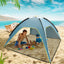 Quick-open beach tent, sun shelter, light shade for outdoor camping, 3-vented, spacious design - Korvel