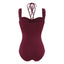 Conjunto de Traje de Baño de Una Pieza con Cuello Hueco Elegante