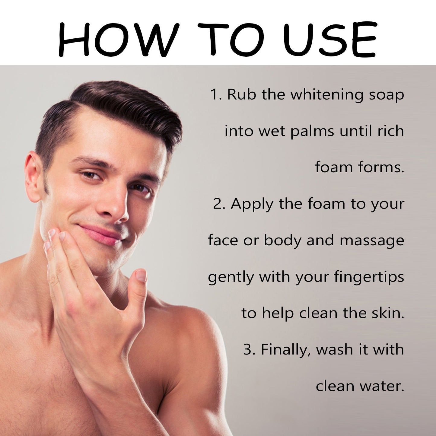 Niacinamide Soap, Cleansing Face Body Skin Lightening Acne Print Multi-Effect Cleansing Soap - Korvel