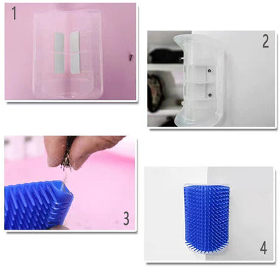 New four-color wall corner brush with free cat mint powder skin friendly cat massager cat comb - Korvel