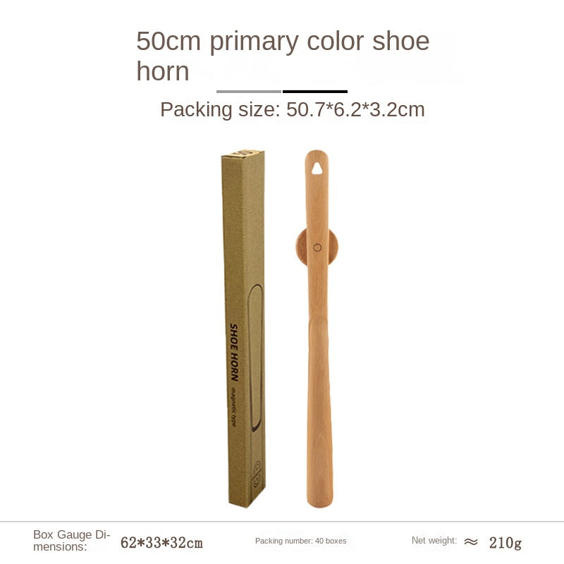 Elderly and Pregnant Women's Shoe Horn - Extended Handle Black Walnut Wood High-Grade Shoe Helper Tool - Korvel