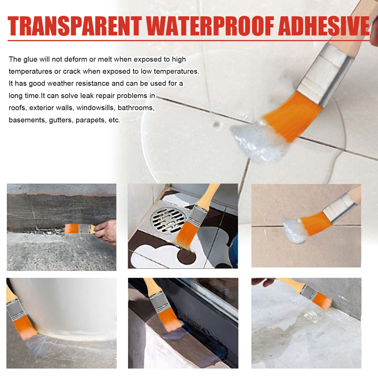 Waterproof Adhesive, Roof Bathroom Kitchen Wall Waterproof Free Smashing Brick Leakproof Paint - Korvel