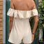 Tied Ruffled Off-Shoulder Short Sleeve Romper - Korvel
