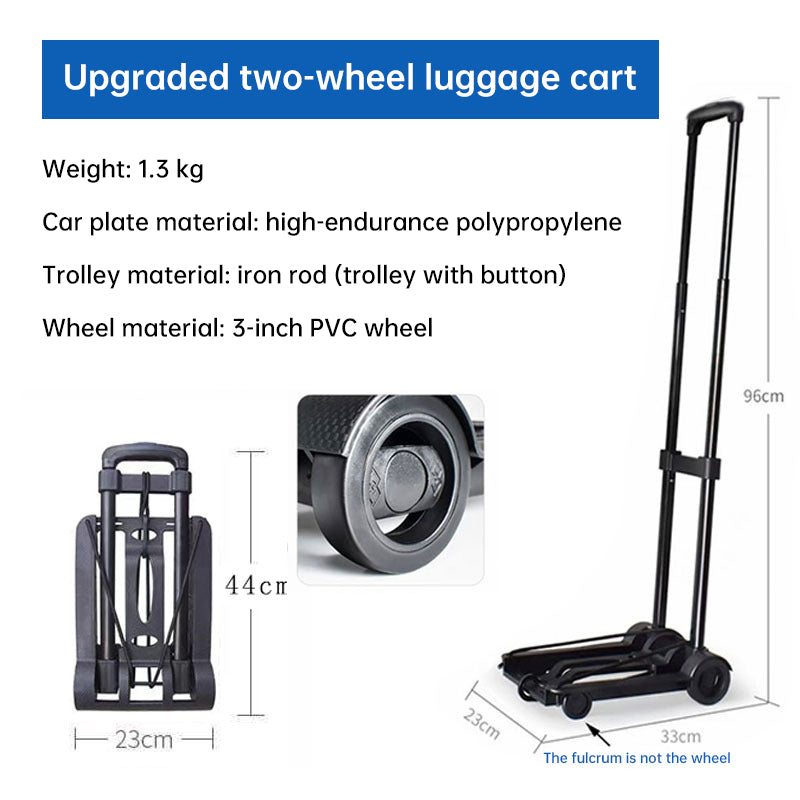 Chariot de bagages portable pliable - Compagnon de voyage polyvalent