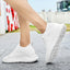 Indoor height increasing sports and leisure shoes for men white invisible height increasing shoes 7CM - Korvel