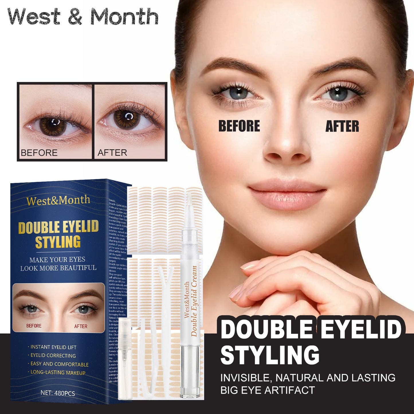 Invisible Double Eyelid Tape for Natural Eye Enhancement