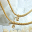 Brass Inlaid Zircon Letter Pendant Necklace - Korvel