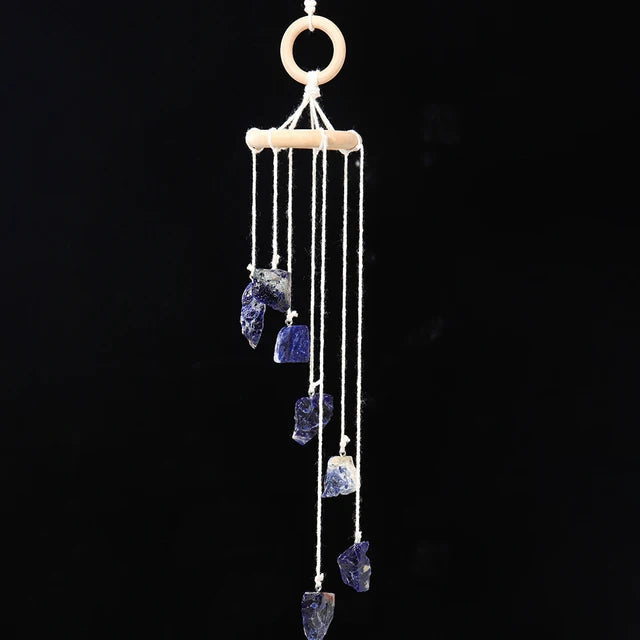 Juego de Campanas de Viento de Cristal Natural Hecho a Mano para Decoración del Hogar
