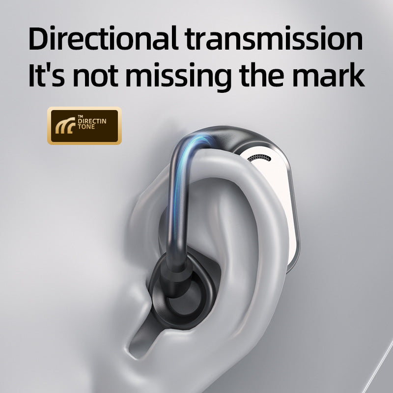 GT-R Bluetooth Earphones Hanging Ear Bone Conduction Wireless Bluetooth Earphones Long Range Office Business Digital Display Screen - Korvel