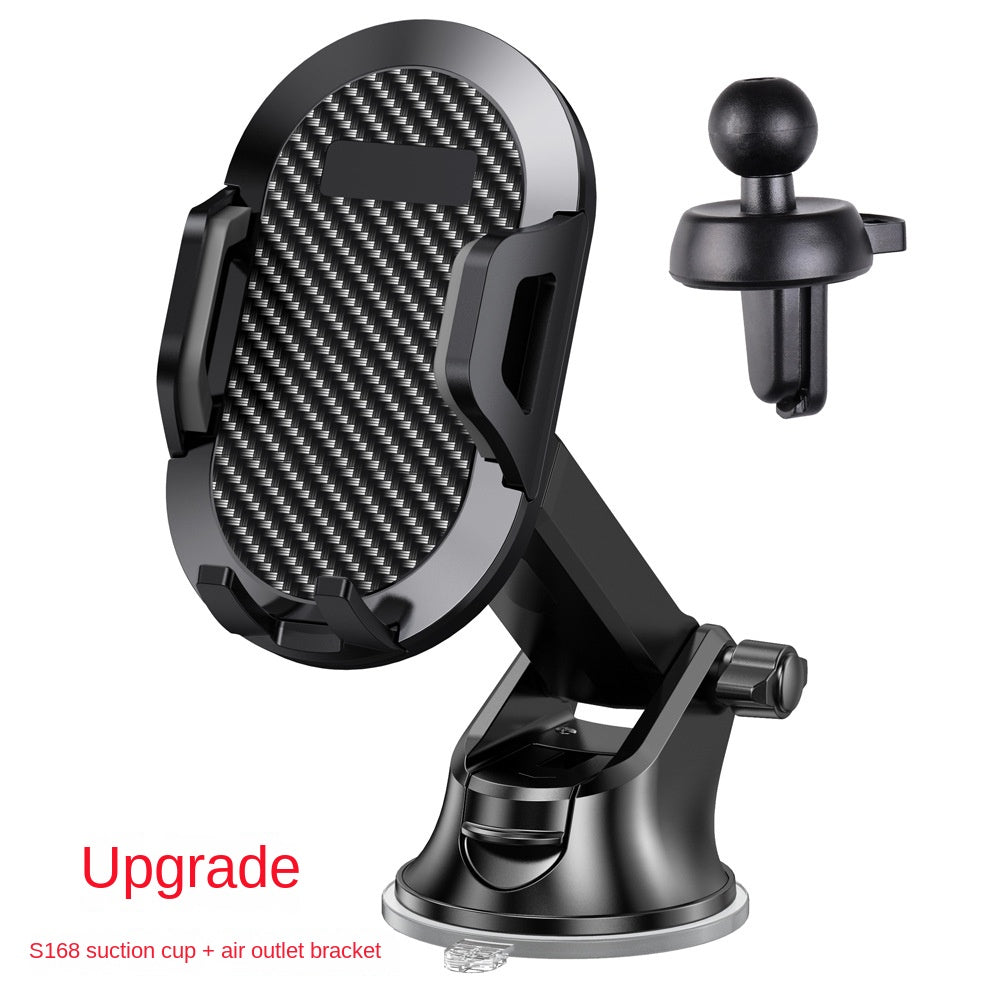 Long Rod Automatic Lock Car Phone Holder Telescopic Suction Cup Mount for Car Air Vent Lazy Live Streaming - Korvel