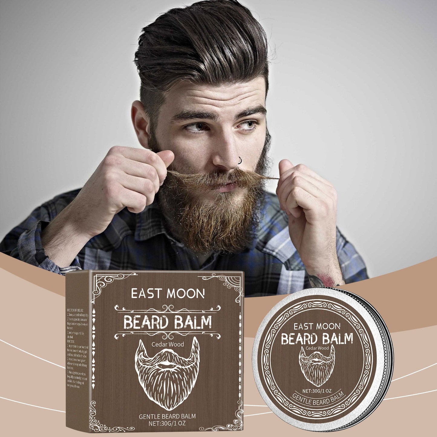 Cera para Barba de Madera de Cedro - Crema Nutritiva para Barba
