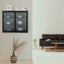 Retro Style Haze Double Glass Door Wall Cabinet With Detachable Shelves for Office Dining Room Living Room - Korvel