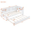 Wooden Twin Size DayBed with Twin Trundle, DayBed with Storage Shelf and USB Charging Ports,White - Korvel