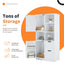 Bathroom storage cabinet with doors and drawers, multiple storage spaces, independent, open adjustable shelves, white - Korvel