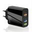 Standard PD65W mobile phone charger 4A type-c PD+3USB multi port European, American, English travel charging head - Korvel