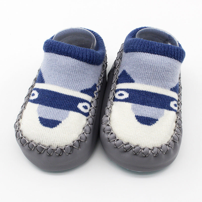 Spring And Autumn New Baby Shoes And Socks Soft Bottom Cartoon Children's Floor Toddler Socks Non-Slip Leather Bottom Cotton Socks Baby Socks - Korvel