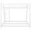 Premium Metal Floor Bunk Bed - Twin over Full in White