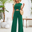 Twisted Round Neck Cap Sleeve Jumpsuit