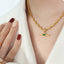 Collier Pendentif en Verre en Acier Inoxydable Élégant