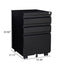 Locked three drawer storage mobile metal filing cabinet with pre installed wheels under the desk filing cabinet - Korvel