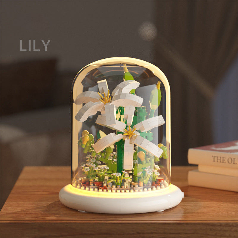 Premium Building Block Flower Simulation Set