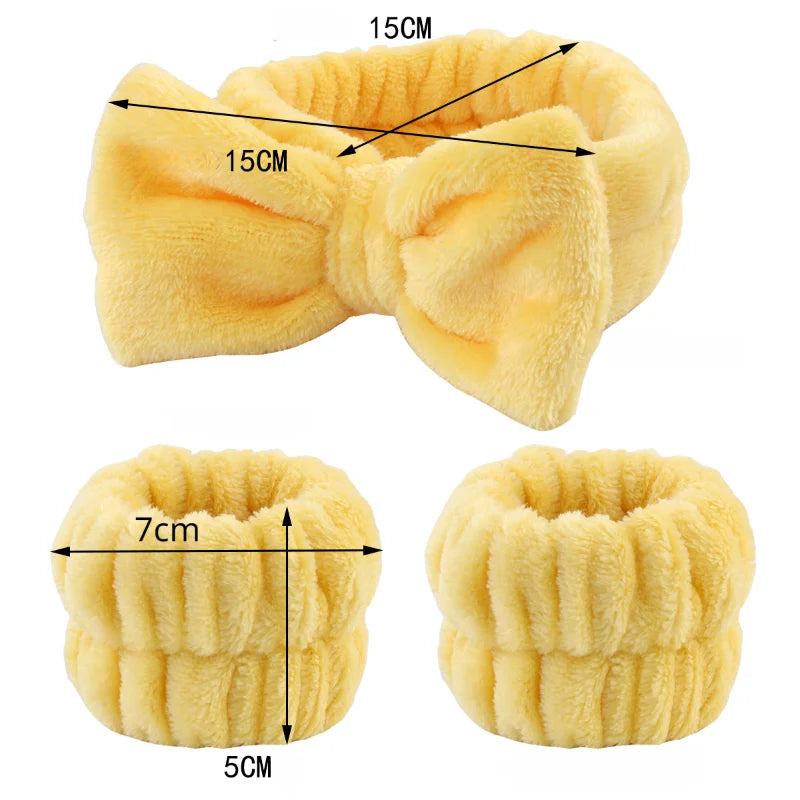 Butterfly Bow Headband & Wrist Strap Set - 3 Pieces