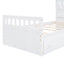 Cama loft twin en forma de L que ahorra espacio con 7 cajones - Blanca