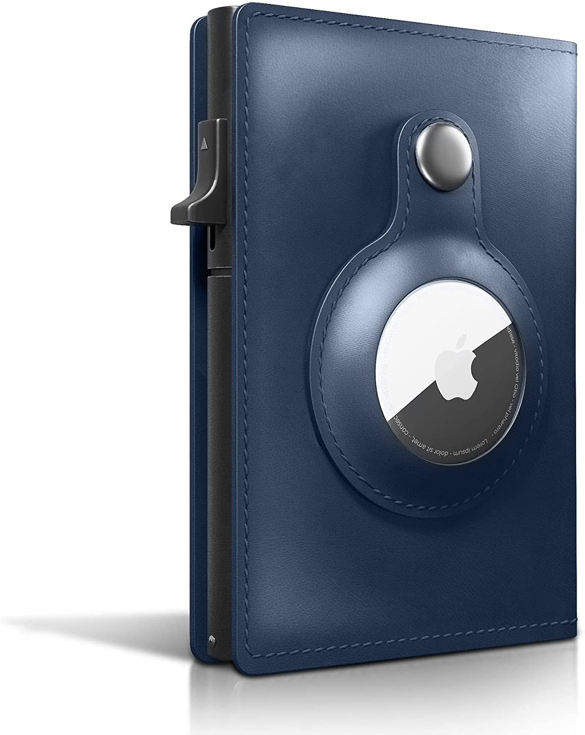 Airtag metal card holder genuine leather and aluminum alloy card holder - Korvel