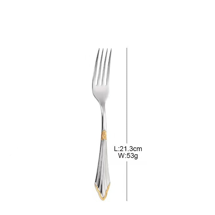 304 stainless steel knife, fork, spoon, hotel Western tableware, steak knife, fork, dessert spoon, fork, 4 piece  set - Korvel