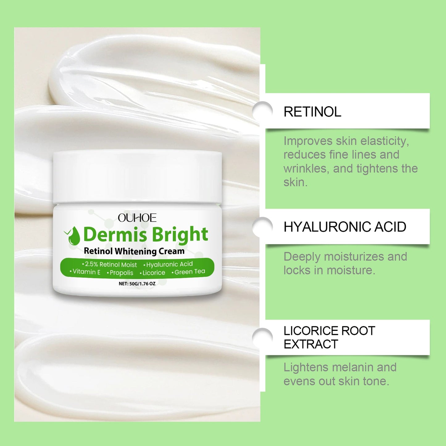 Retinol Brightening Cream for Silky, Elastic Skin