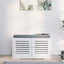 Elegant White Shoe Storage Bench with Padded Cushion