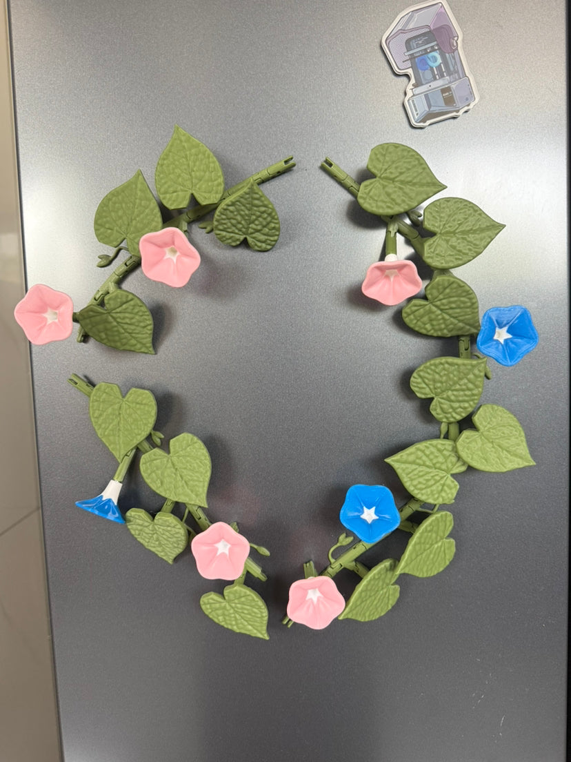 Morning Glory Magnets 3D printed artificial morning glory refrigerator sticker decoration - Korvel