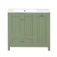 Meuble de salle de bain vert de 36" avec évier et rangement