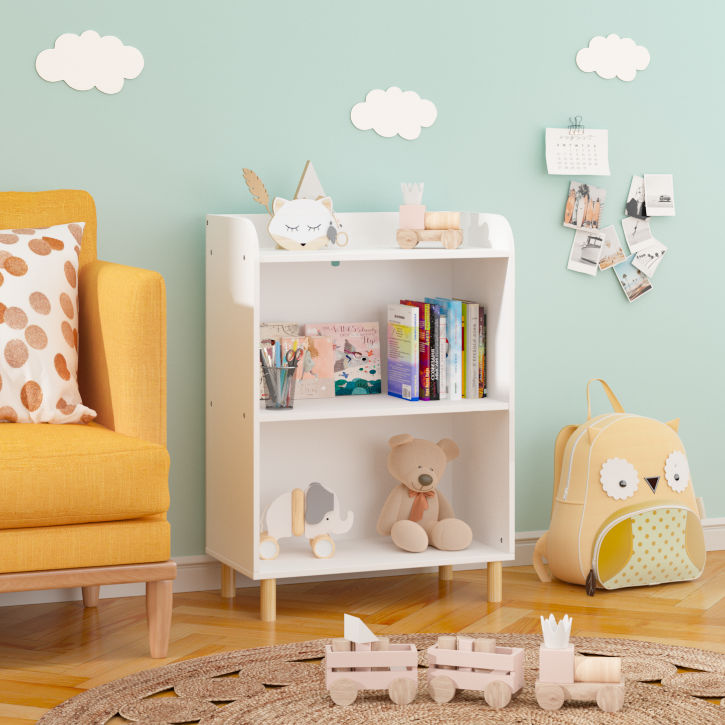 Kids 3-Tier Bookcase - Premium Children's Book Display & Toy Organizer