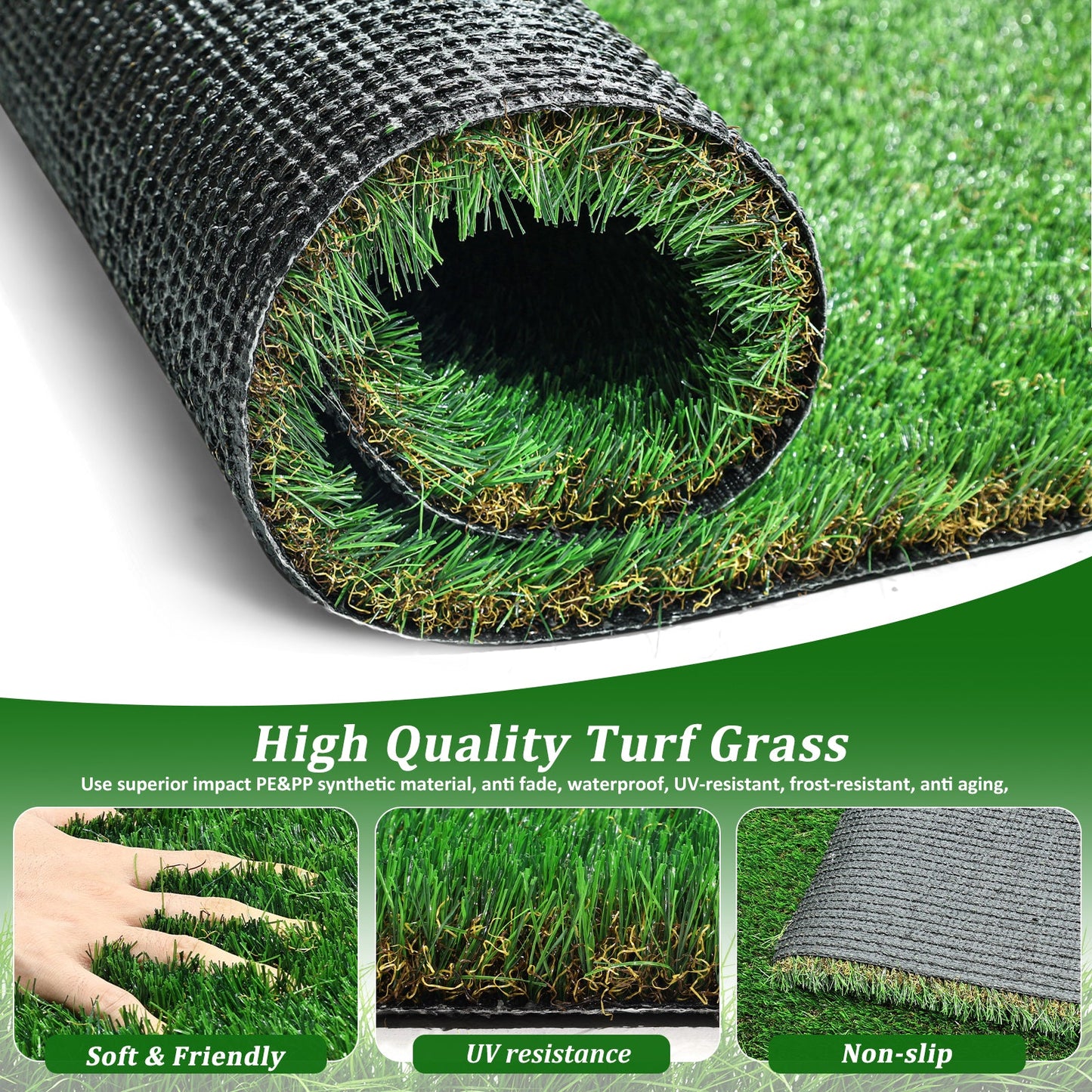 Alfombra de Césped Artificial Exterior de 5FT x 8FT - Gruesa y Realista