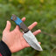 10" Artisan Damascus Steel Gutting Knife with Rosewood or Resin Handle & Leather Sheath - Korvel