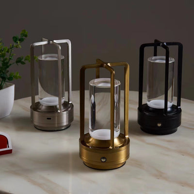 Vintage Aluminum Table Lamp with USB Charging & Touch Control